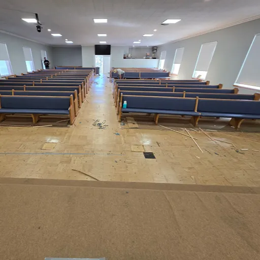 church renovation flooring before